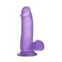 Silikonowe fioletowe dildo przyssawka 15,5 cm - 3