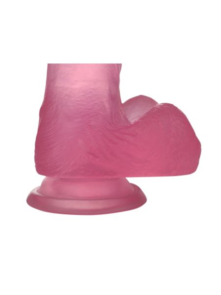 Silikonowe jasnoróżowe dildo z przyssawką 15 cm - 8