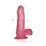 Silikonowe jasnoróżowe dildo z przyssawką 15 cm - 4