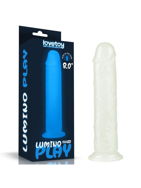 Dildo z przyssawką  ledowe duże podświetlane 20 cm