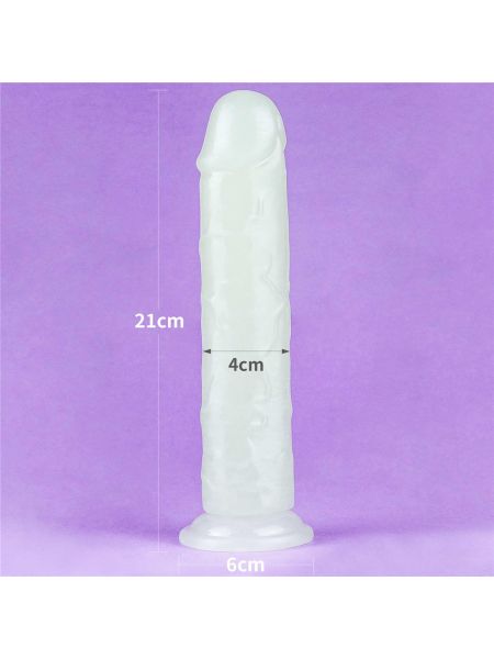 Dildo z przyssawką  ledowe duże podświetlane 20 cm - 11