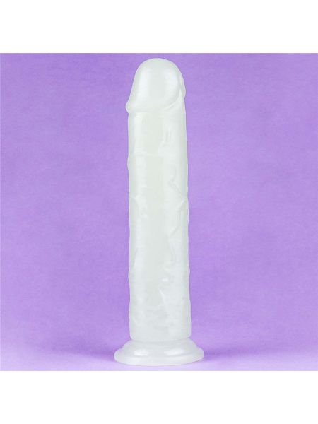 Dildo z przyssawką  ledowe duże podświetlane 20 cm - 13