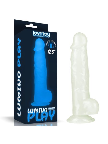 Podświetlane dildo led giętkie duży penis 21,5 cm