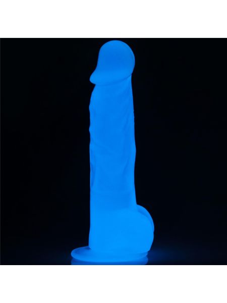 Podświetlane dildo led giętkie duży penis 21,5 cm - 2