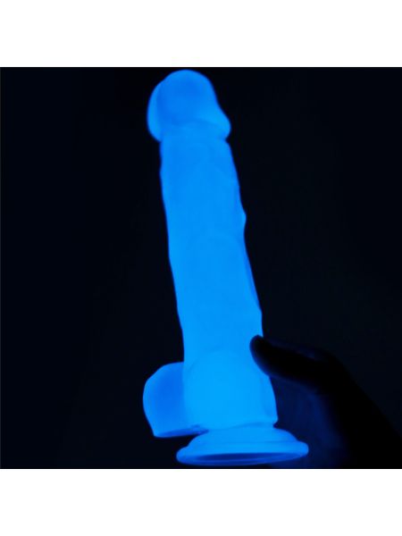 Podświetlane dildo led giętkie duży penis 21,5 cm - 4