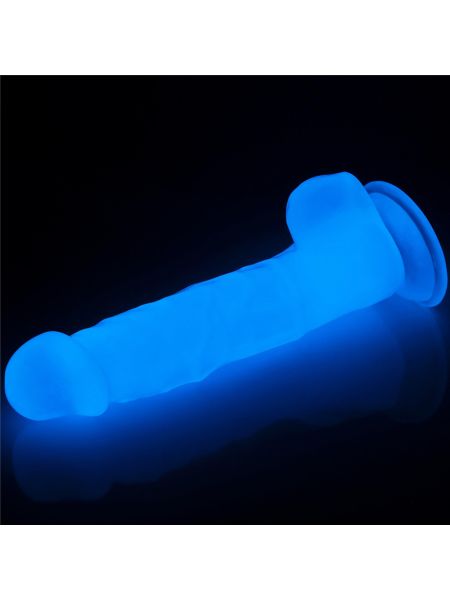 Podświetlane dildo led giętkie duży penis 21,5 cm - 5