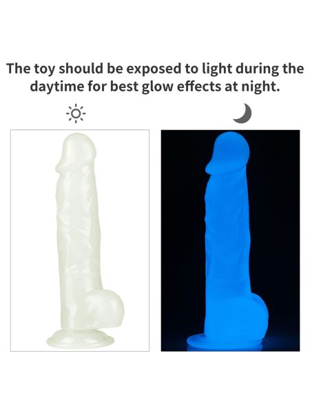 Podświetlane dildo led giętkie duży penis 21,5 cm - 11