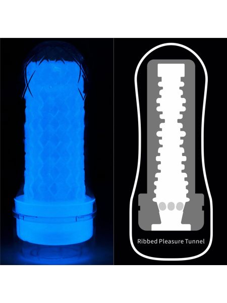 Podświetlany masturbator led z wypustkami 20 cm - 12