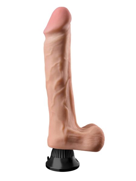 Silikonowe wibrujące żylaste dildo do strap-on 30,5 cm - 2