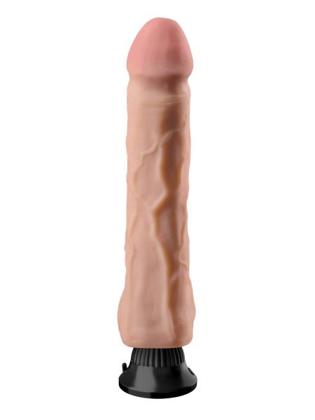 Silikonowe wibrujące żylaste dildo do strap-on 30,5 cm - 5