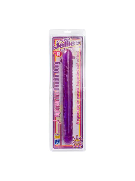 Silikonowe podwójne fioletowe żelowe dildo miękkie 46 cm - 4