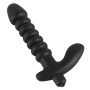 Prążkowane podwójne dildo korek analny czarny 17 cm - 6