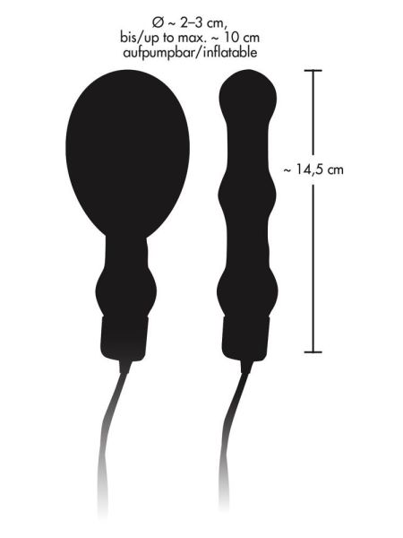 Czerwony nadmuchiwany korek analny z wibracjami 14,5cm - 10