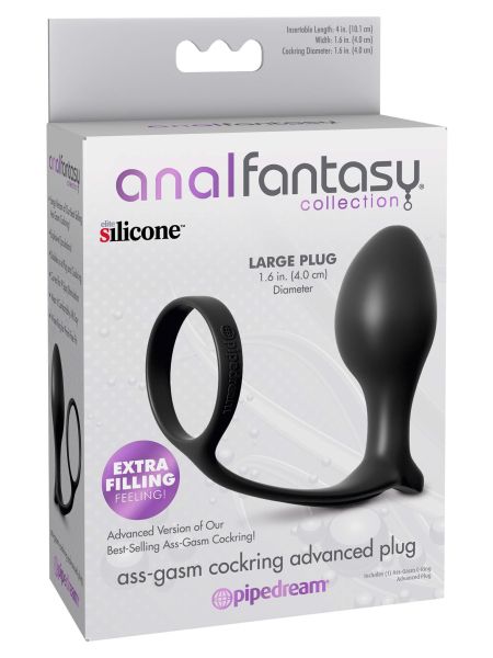 Korek analny ass gasm cock ring advanced black - 3