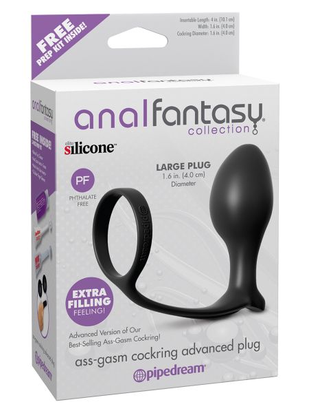 Korek analny ass gasm cock ring advanced black - 4