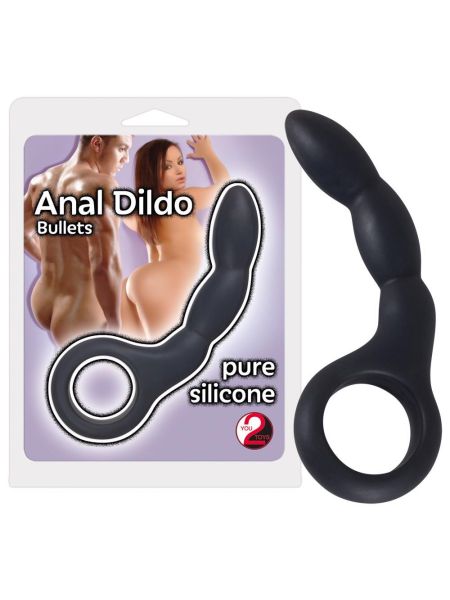 Korek analny czarne dildo analne z uchwytem 13,5cm - 7