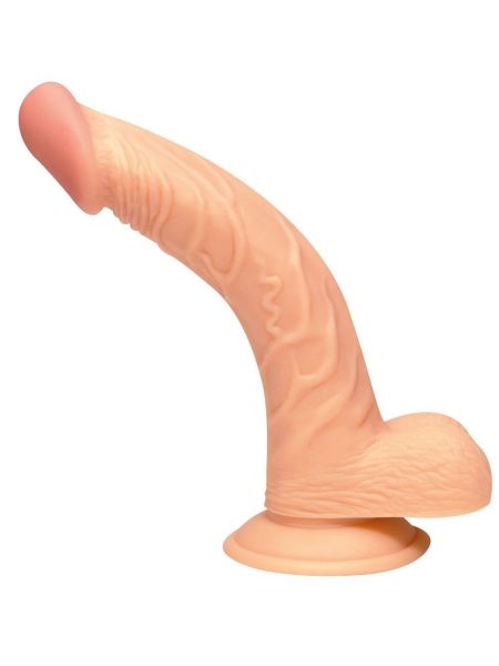 Dildo cieliste wyżyłowany penis z przyssawką 19 cm - 4