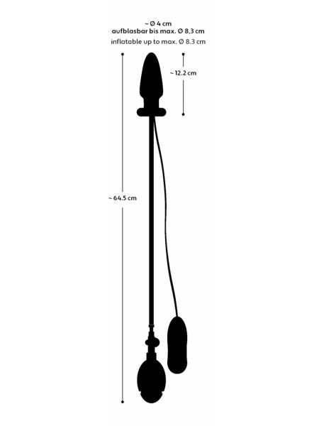 Zatyczka wibrujące dildo analne pompka korek 12 cm - 14