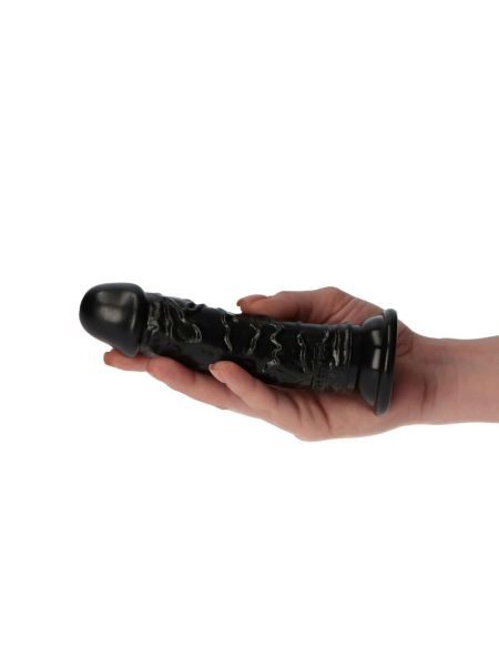 Dildo realistyczne żylaste czarne z przyssawką - 13