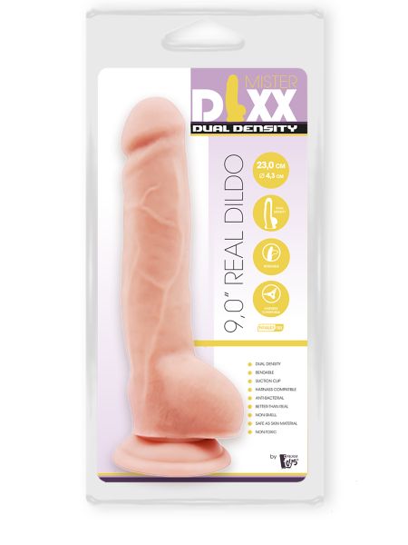 Penis z mocną przyssawką dildo duże żylaste 23 cm - 9