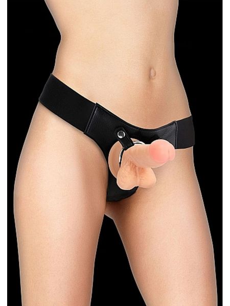 Realistic 6Uprząż Strap-on czarny pas z realistycznym dildo