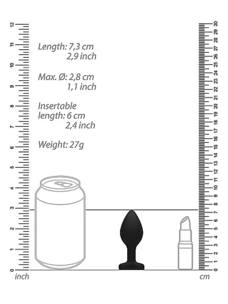 Plug gładki korek analny zatyczka czarny 7,5cm - 3