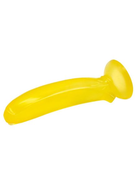 Gładkie żelowe dildo żółty banan z przyssawką - 2
