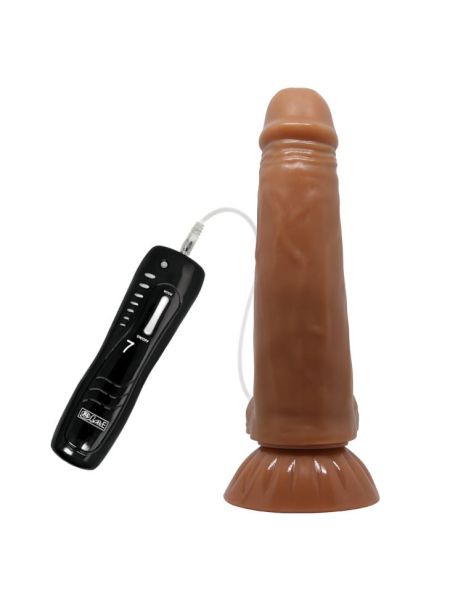 Realistyczne miękkie dildo z wibracjami i przyssawką 18,5 cm - 4