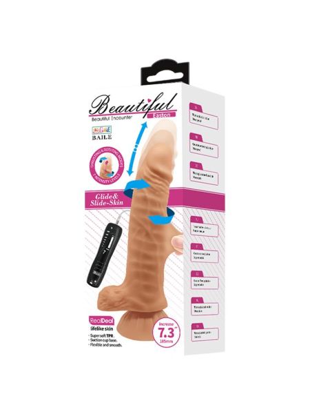 Realistyczne miękkie dildo z wibracjami i przyssawką 18,5 cm - 8