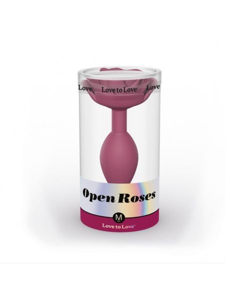 Korek analny open roses m size - plum star