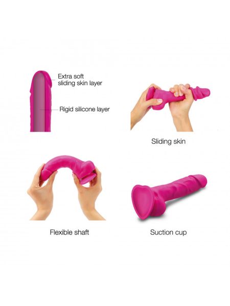 Ralistyczne dildo sliding skin fuchsia l - 3