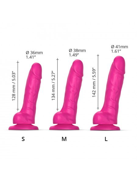 Ralistyczne dildo sliding skin fuchsia l - 4