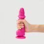 Ralistyczne dildo sliding skin fuchsia l - 3