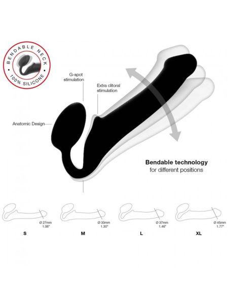 Podwójne czarne dildo do stymulacji punktu G i pochwy - 3