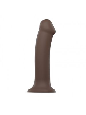 Penis gładki brązowy dildo z przyssawką 20 cm