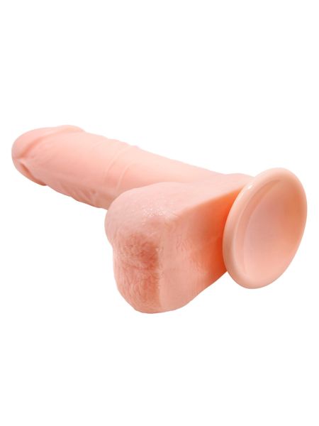 Miękkie realistyczne dildo z przyssawką i jądrami 19,5 cm - 3