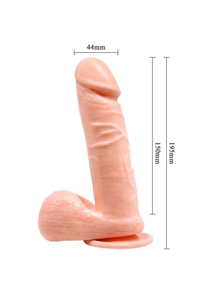 Miękkie realistyczne dildo z przyssawką i jądrami 19,5 cm - 4