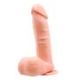 Miękkie realistyczne dildo z przyssawką i jądrami 19,5 cm - 2