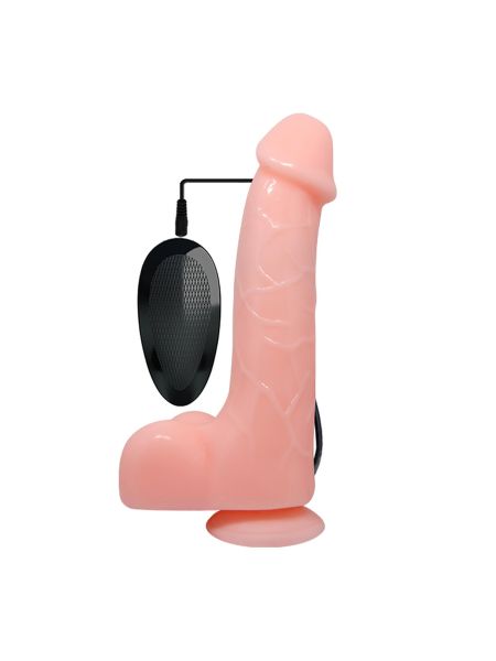 Realistyczne wibrujące żylaste dildo z jądrami 22 cm