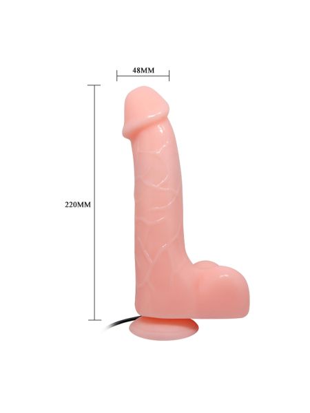 Realistyczne wibrujące żylaste dildo z jądrami 22 cm - 4