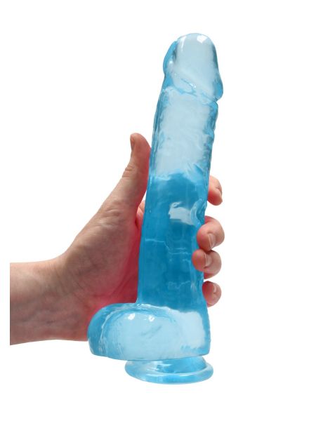 Dildo długie z mocną przyssawką i jądrami 25 cm - 4