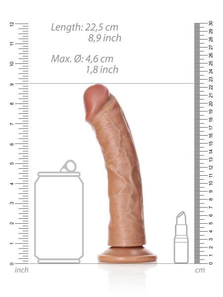 Silikonowe duże żylaste dildo przyssawka 22,5 cm - 7