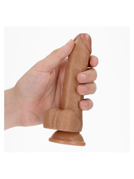 Silikonowe grube żylaste dildo przyssawka 17 cm - 6