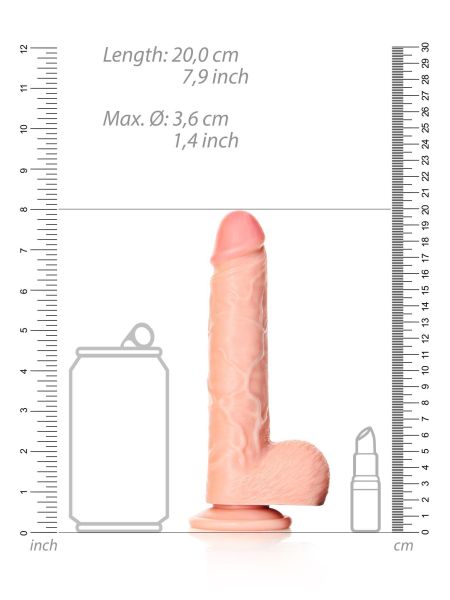 Dildo duże żylaste miękkie z mocną przyssawką 20cm - 7