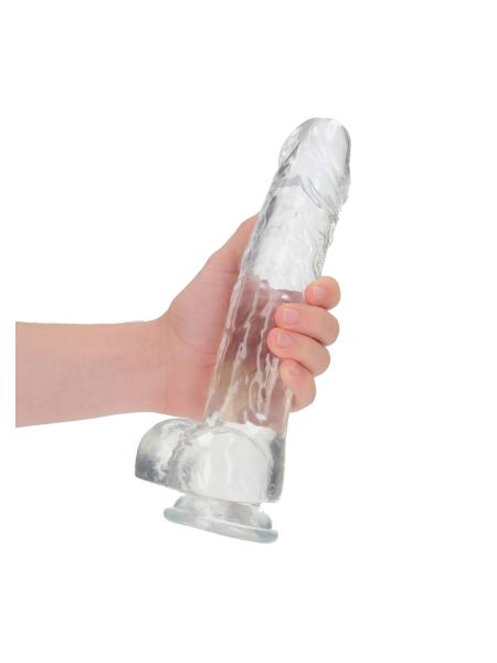 Grube dildo duży przezroczysty żylasty penis 24 cm - 6