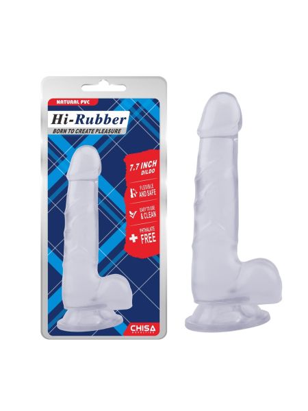 Żylaste transparentne dildo z przyssawka 19,5 cm