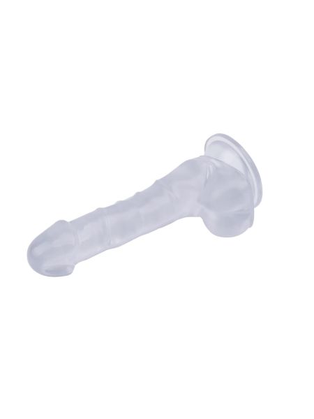 Żylaste transparentne dildo z przyssawka 19,5 cm - 5