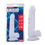 Żylaste transparentne dildo z przyssawka 19,5 cm - 2