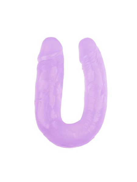 Żylaste wygięte podwójne dildo sex lesbijski 18 cm - 2