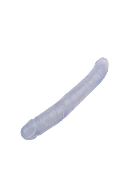 Dildo białe podwójne żylaste sex lesbijski 32,5 cm - 5